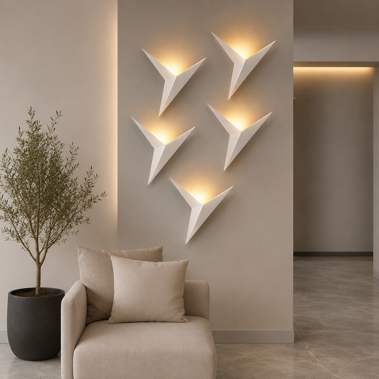 Origami Bird LED Wall Sconce Modern Interior Lighting