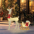 Light-Up Reindeer and Sleigh Christmas Decoration White