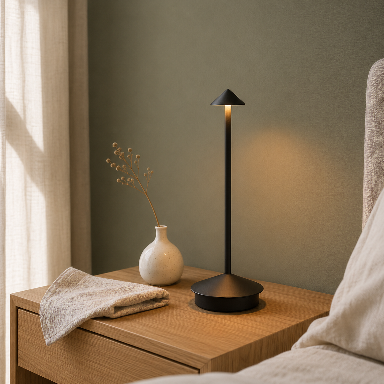Rechargeable Scandinavian LED Table Lamp Warm Ambient Lighting