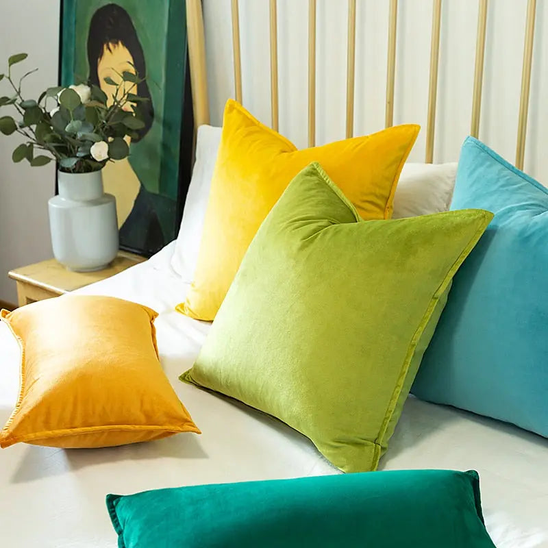 Velvet Cushion Cover with Flanged Edge