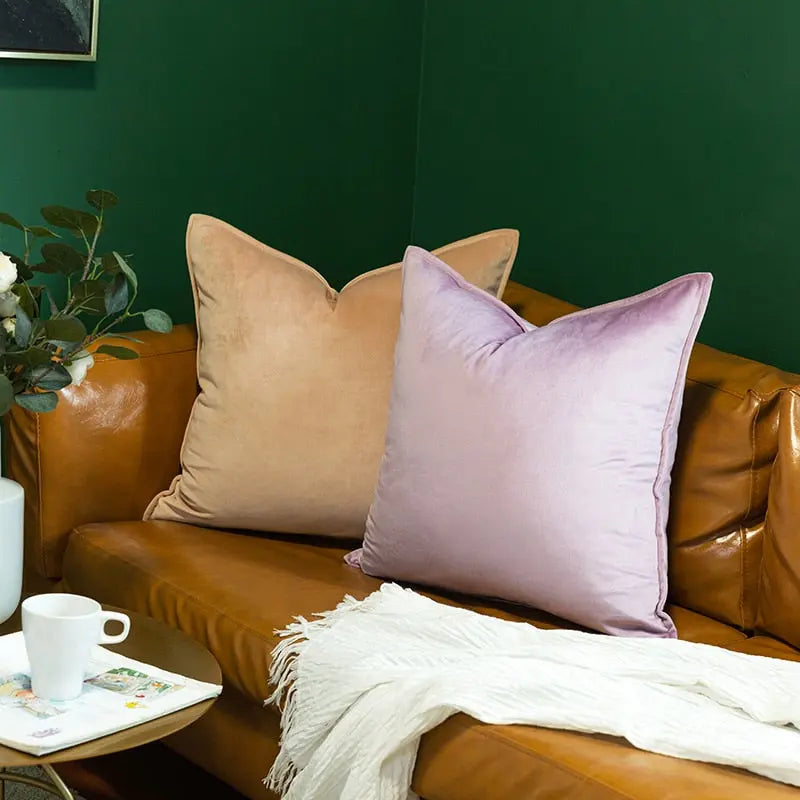 Velvet Cushion Cover with Flanged Edge