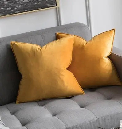 Velvet Cushion Cover with Flanged Edge