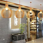 Handcrafted Wooden Pendant Light with Natural Scandinavian Grain
