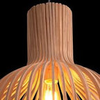 Handcrafted Wooden Pendant Light with Natural Scandinavian Grain