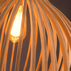 Handcrafted Wooden Pendant Light with Natural Scandinavian Grain