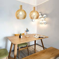 Handcrafted Wooden Pendant Light with Natural Scandinavian Grain