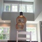 Handcrafted Wooden Pendant Light with Natural Scandinavian Grain
