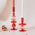 Red Borosilicate Glass Candle Holder & Vase