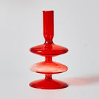 Red Borosilicate Glass Candle Holder & Vase