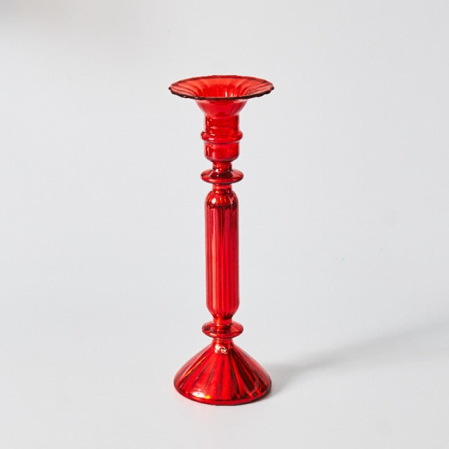 Red Borosilicate Glass Candle Holder & Vase