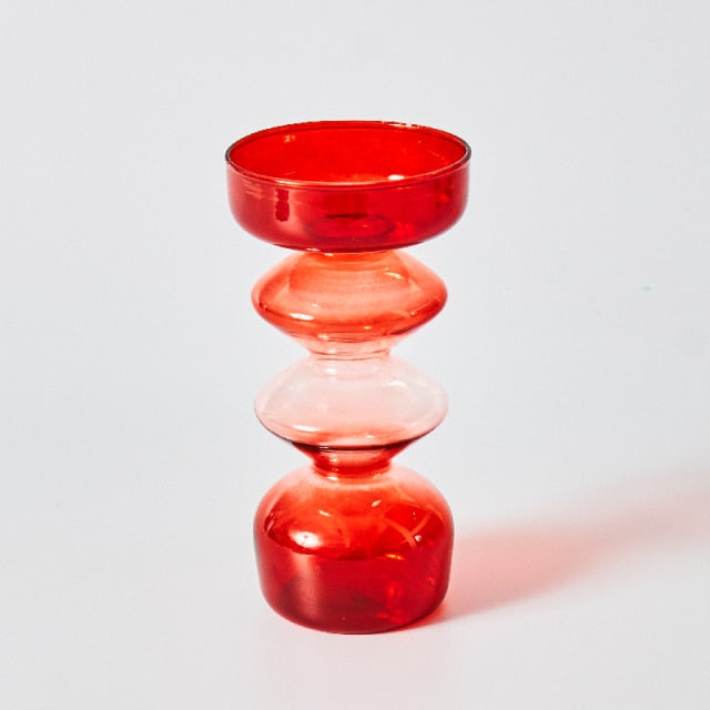 Red Borosilicate Glass Candle Holder & Vase