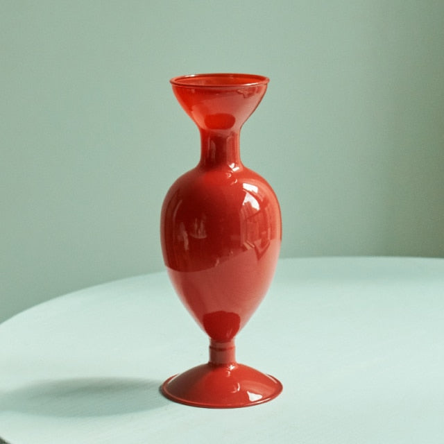 Red Borosilicate Glass Candle Holder & Vase