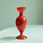 Red Borosilicate Glass Candle Holder & Vase