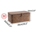 Handwoven Rattan Storage Box with Lid Modern Home Storage