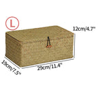 Handwoven Rattan Storage Box with Lid Modern Home Storage