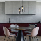 Mica Mid-Century Pendant Lamp with Double Glass Shade