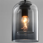 Mica Mid-Century Pendant Lamp with Double Glass Shade