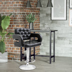 PU Leather Swivel Bar Stool with Backrest and Footrest