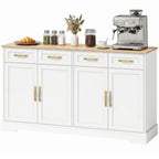 Sideboard Buffet Cabinet with Four Drawers and Adjustable Shelves