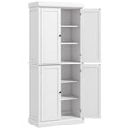 Freestanding Kitchen Cupboard with Six-Tier Adjustable Shelving and Anti-Tip Safety White