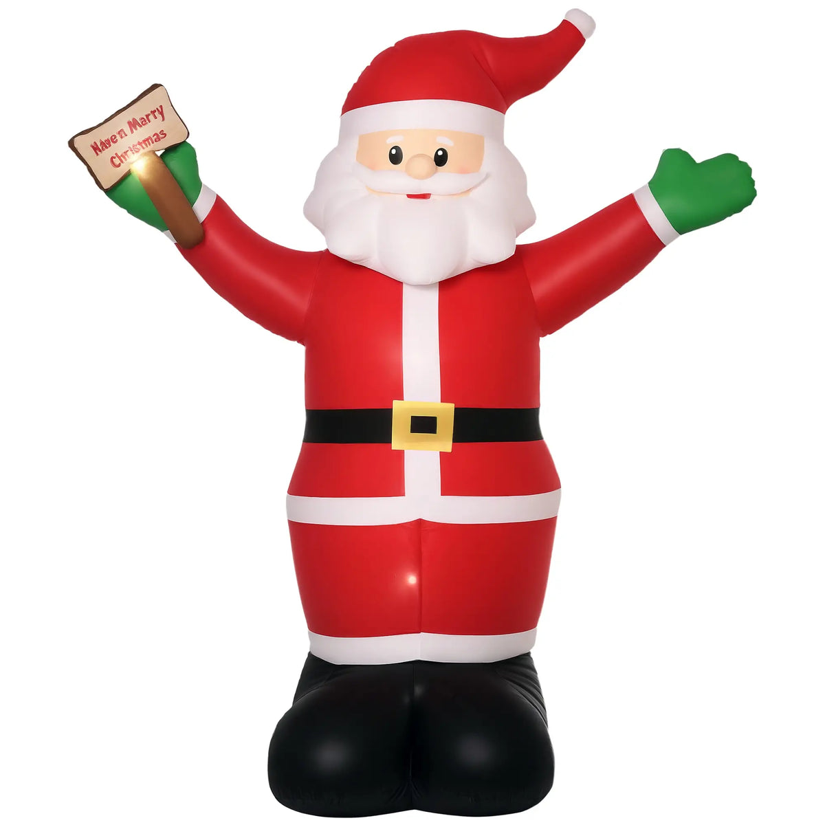 8ft Light-Up Inflatable Santa Claus with Blessings Sign Red