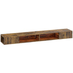 Floating Wall-Mounted TV Stand with RGB LED Lights - Rustic Brown