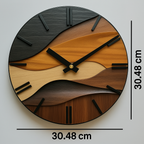 Artistic Round Wall Clock with Nordic Faux Wood Grain Design