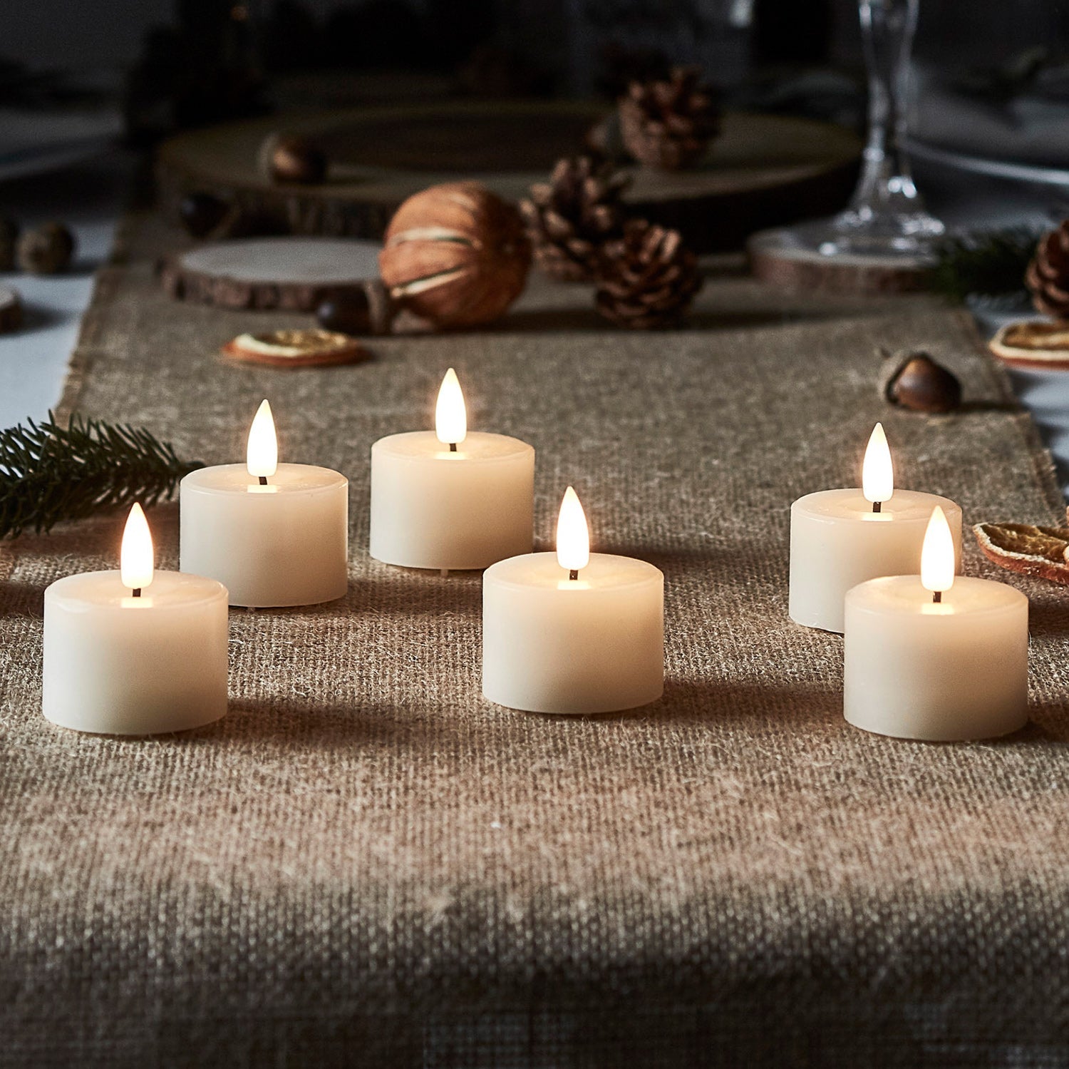 LED Flameless Wax Votive Candle Set with Realistic Glow