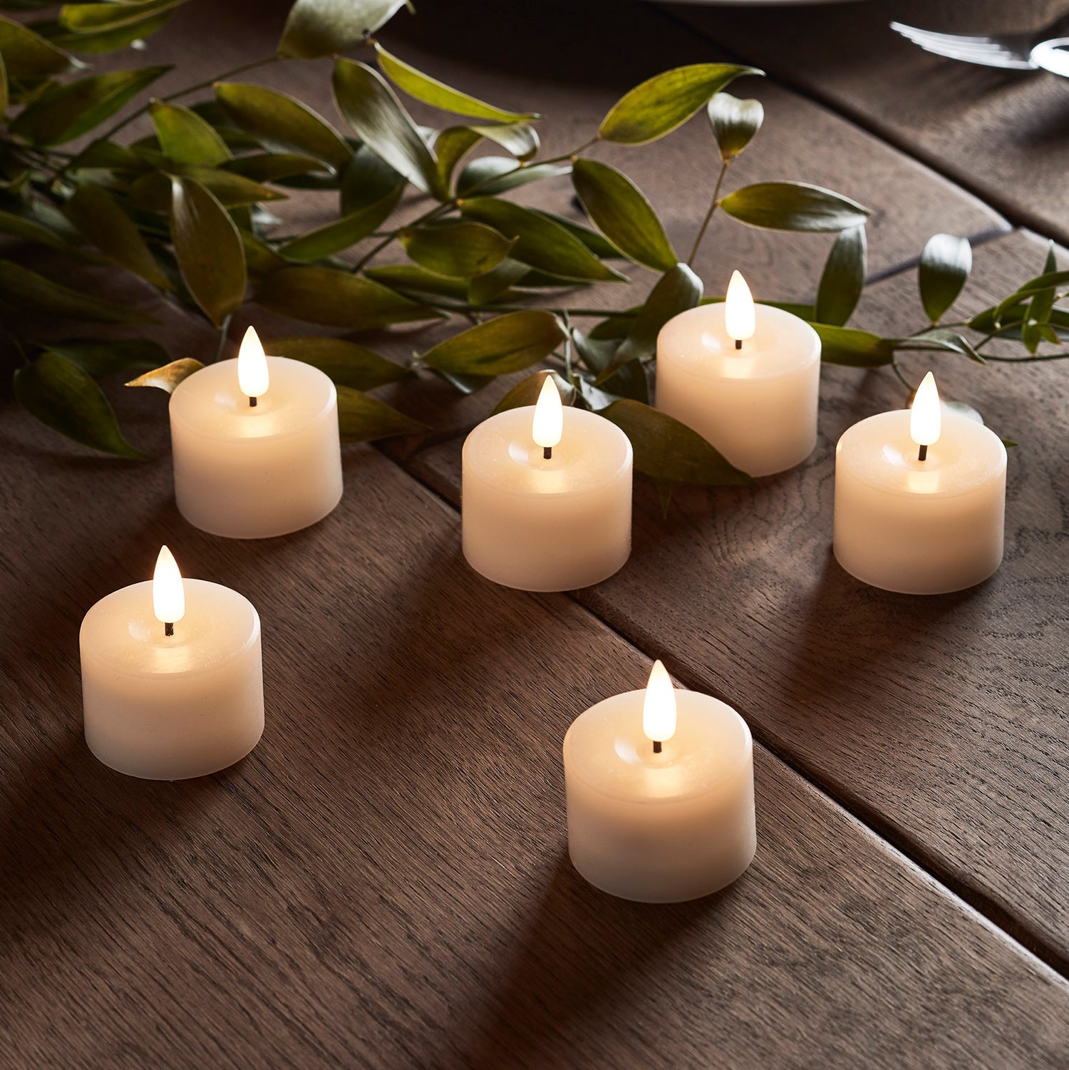 LED Flameless Wax Votive Candle Set with Realistic Glow