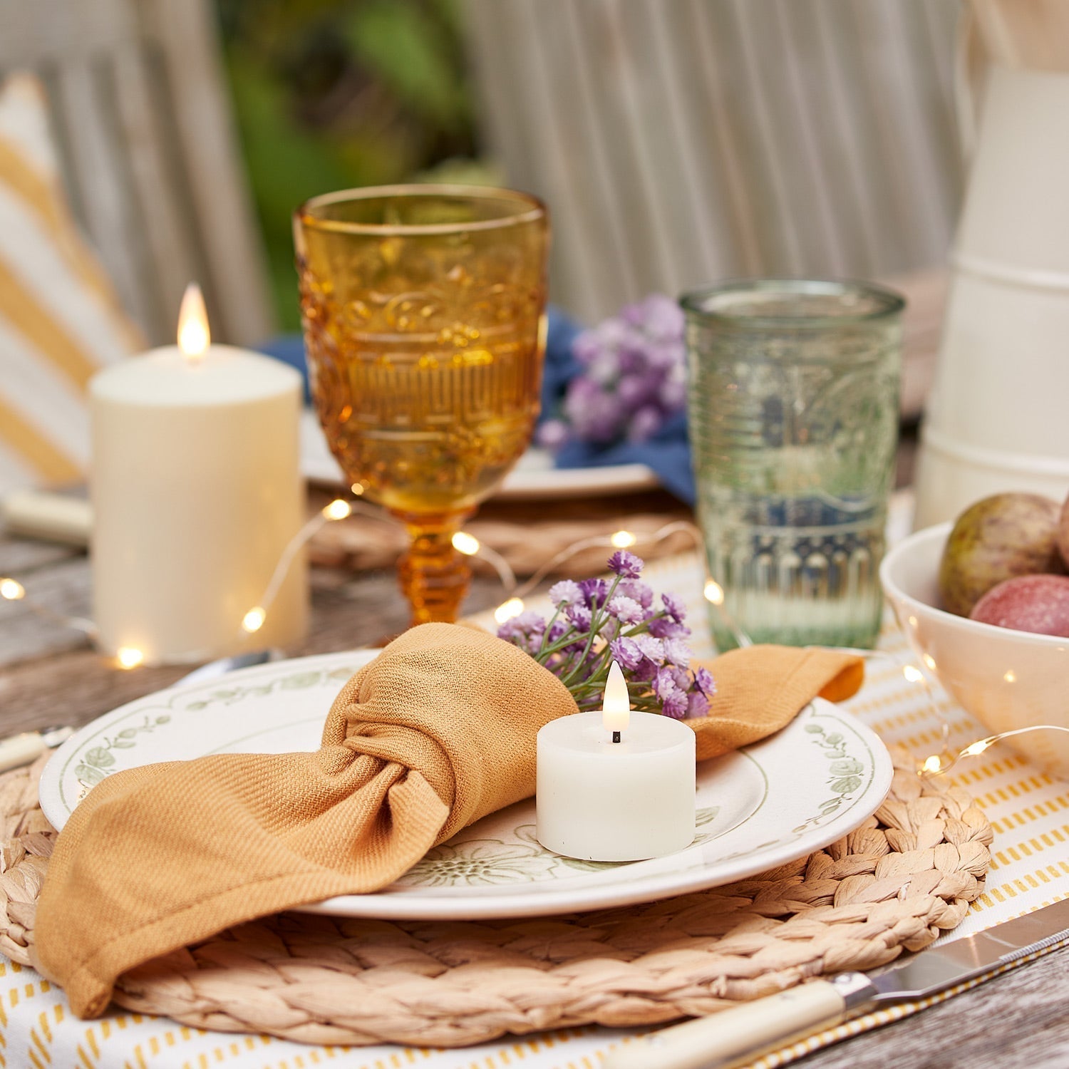 LED Flameless Wax Votive Candle Set with Realistic Glow