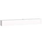 Fluted Floating TV Stand with Cable Management - White