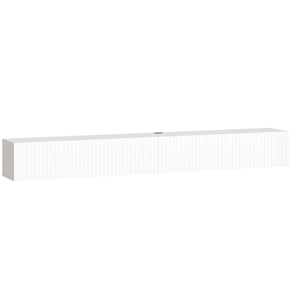 Fluted Floating TV Stand with Cable Management - White