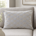 Silver Velvet Oblong Decorative Pillow