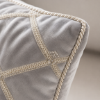 Silver Velvet Oblong Decorative Pillow
