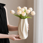 Modern Spiral Ceramic Vase with Matte Finish