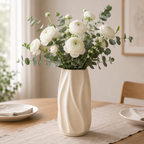 Modern Spiral Ceramic Vase with Matte Finish