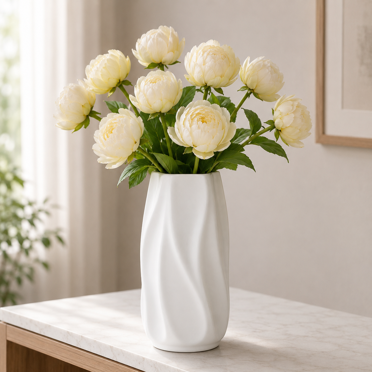 Modern Spiral Ceramic Vase with Matte Finish