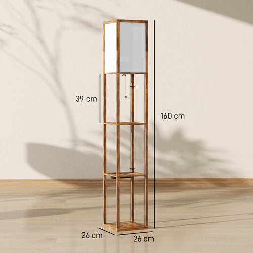 3-Tier Shelf Floor Lamp with USB Ports Power Outlets and 3 Colour Temperatures