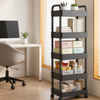 Rolling Storage Cart with Open Tiers – Space-Saving Organiser Modern Home Storage