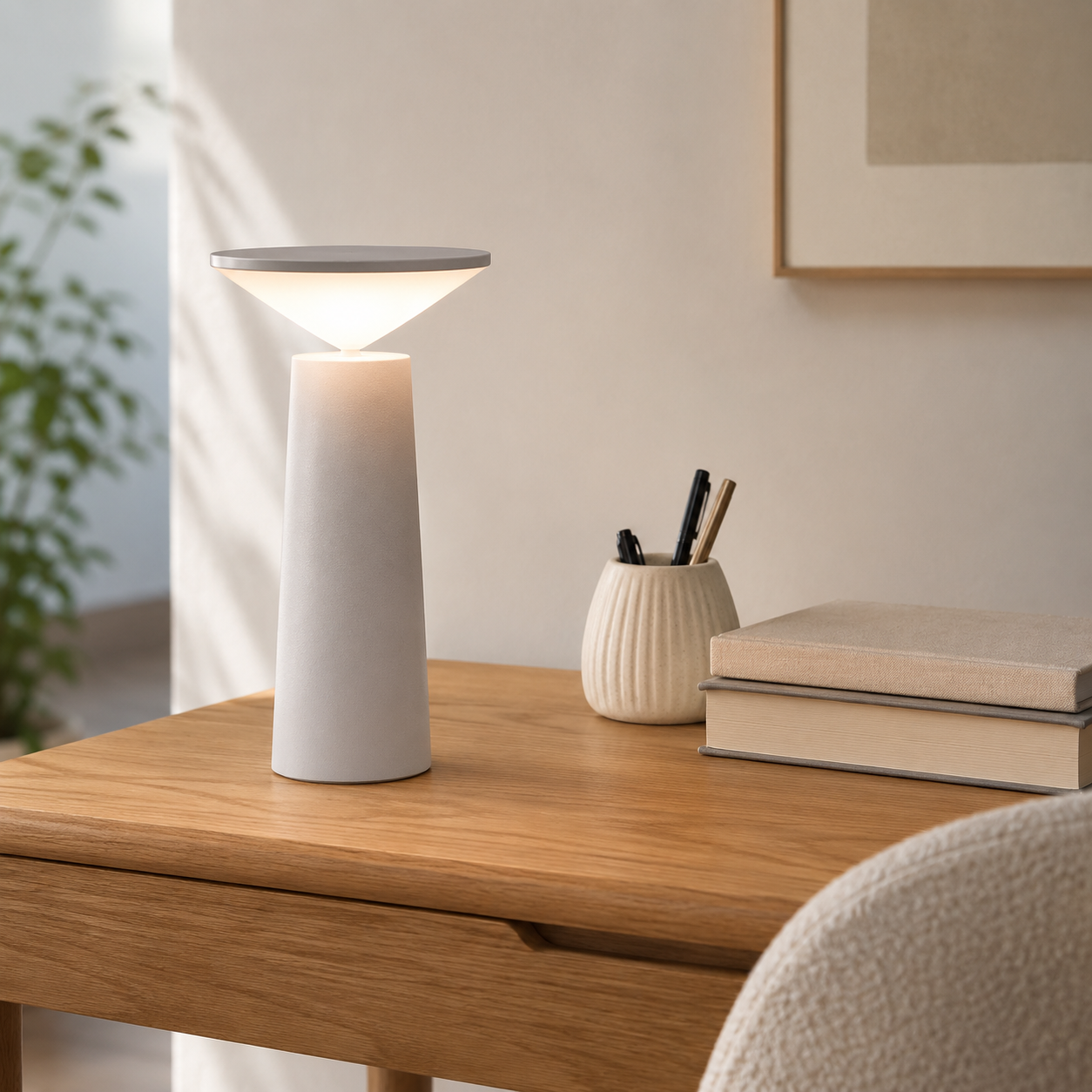 Modern LED Table Lamp with Swivel Head Warm Ambient Lighting