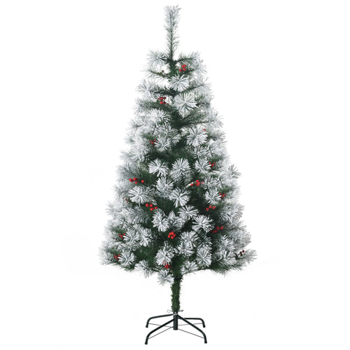 5ft Artificial Spruce Christmas Tree with Metal Stand Green