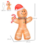 8ft Light-Up Inflatable Gingerbread Man Christmas Decoration Yellow