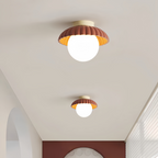 Iron and Glass Hallway Ceiling Light, Flush Mount