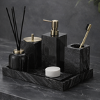Timber Vein Marble Bathroom Accessory Set Modern Bathroom Decor