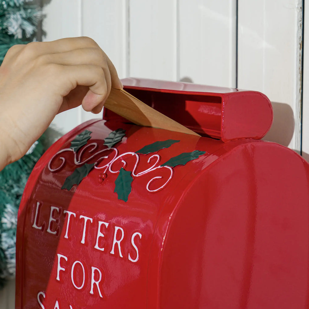 Letters to Santa Christmas Postbox Freestanding or Wall Mounted Red