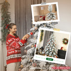 7ft Super Flocked Artificial Christmas Tree Green and White