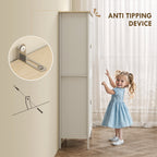 Tall Pantry Cupboard with Motion Sensor LED Light White