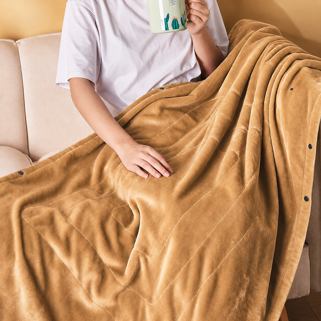 USB Electric Heated Throw Blanket with Adjustable Heat Settings