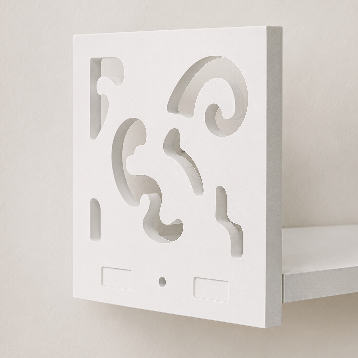 Carved U-Shaped Floating Wall Shelves Set (Small & Large)