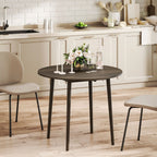 Round Drop Leaf Folding Dining Table for Four